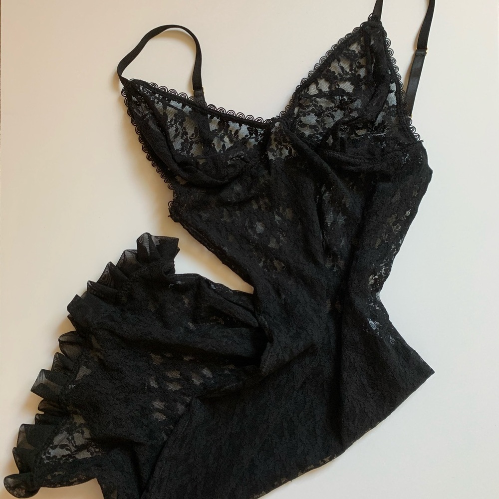 Vintage Black Lace Teddy